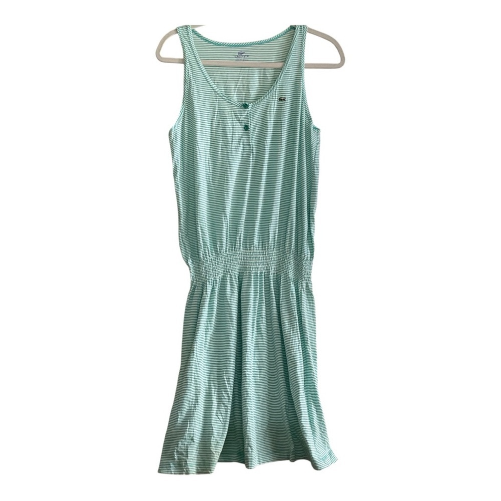 Lacoste Green Sleeveless Scoop Neck Midi Sundress